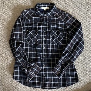 LoveStitch plaid, soft distressed black and white